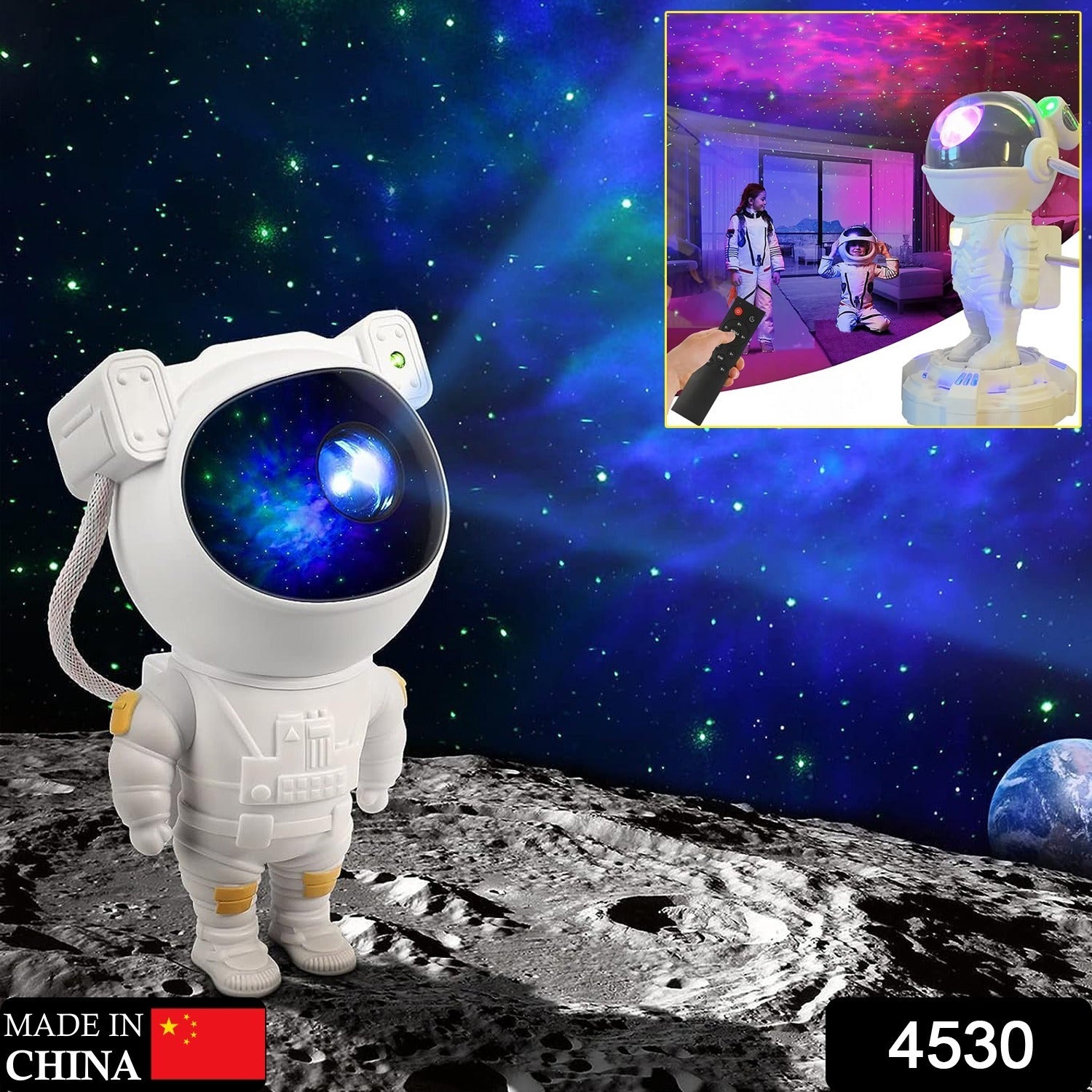 4530 Robot Sky Space Stars Light Astronaut Galaxy Projector, Night lamp, Bedroom, Kids, Projector, Remote Control, Star Projector Will Take Children's to Explore The Vast Starry Sky for Adults, raksha bandhan, Diwali Gift 4530 Robot Sky Space Stars Light Astronaut Galaxy Projector, Night lamp, Bedroom, Kids, Projector, Remote Control, Star Projector Will Take Children's to Explore The Vast Starry Sky for Adults, raksha bandhan, Diwali Gift
